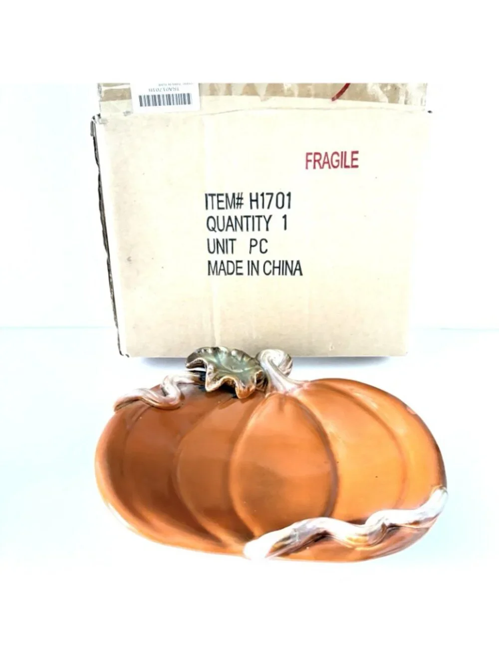 Ceramic Pumpkin Plate Thanksgiving Fall Autumn Serving Decor
